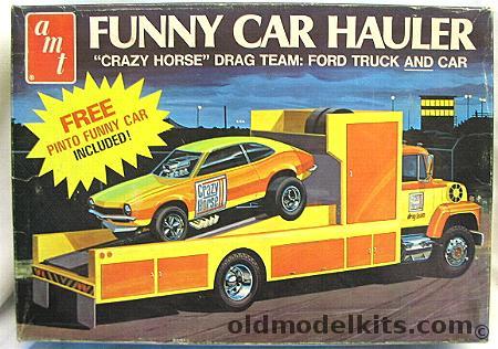 AMT 1/25 Funny Car Hauler - Drag Team Pinto Funny Car Crazy Horse II And Ford LN 8000 Race Car Transporter, T448 plastic model kit